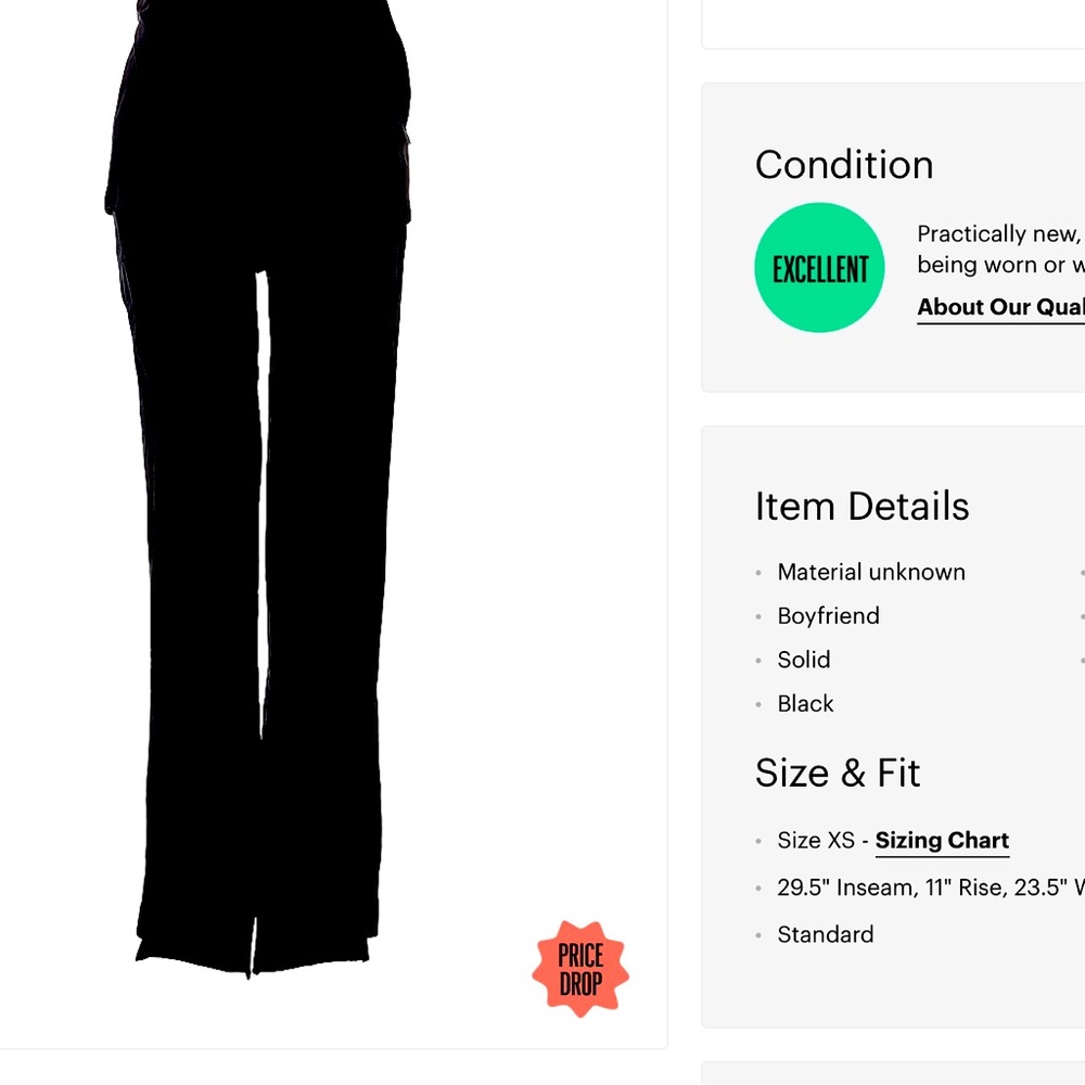 Sally La Pointe Black Pants XS